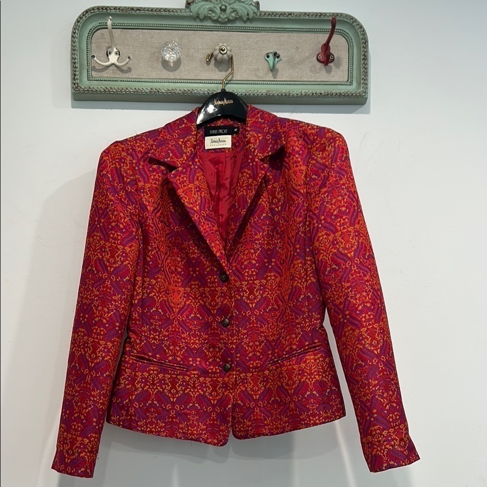 Isabela ardee Neiman Marcus Vintage Red and Orange Women's Jacket size 6
